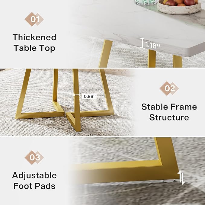 Tribesigns Square Dining Table for 8, 31.5" Modern Dinner Table - Image 7