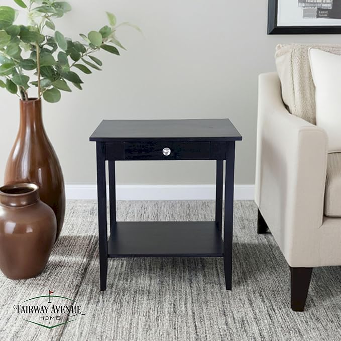 2-Tier Solid Acacia End Table w/Drawer - Image 7