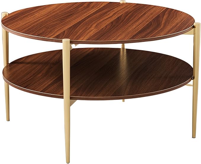 Shrine Round Glass Coffee Table, Mid-Century Modern Design, D30 x H17 in - Image 3