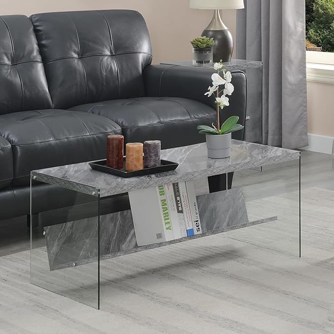 Convenience Concepts SoHo Modern Living Storage Shelf, Contemporary Coffee Table - Image 2