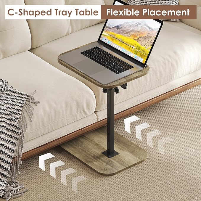 Sofa Couch Arm Table Tv Tray Small Bed Stand C Shaped Side End Tables - Image 4