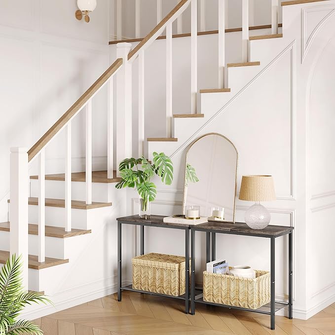 Hoctieon 2 Tier End Table, Sofa Side Table, Narrow Side Table - Image 2
