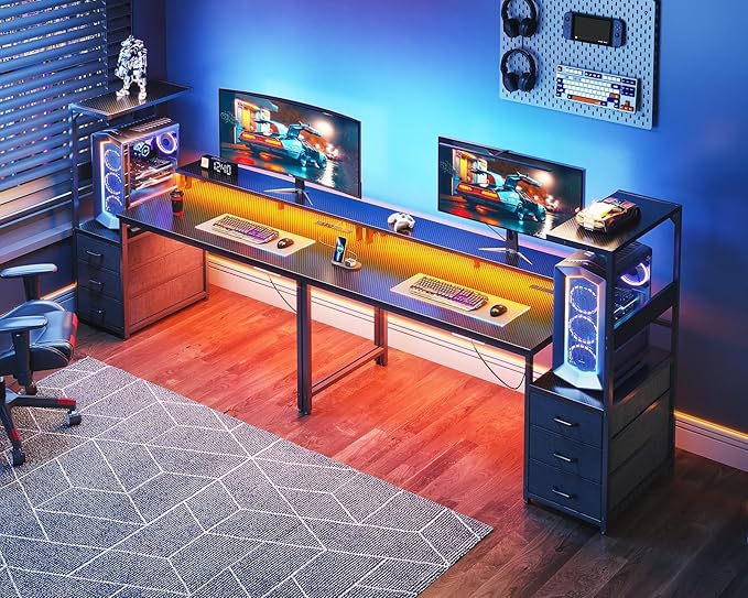 AODK 59 Inch Gaming Desk with USB Charging Ports & LED Light- Reversible - Image 8