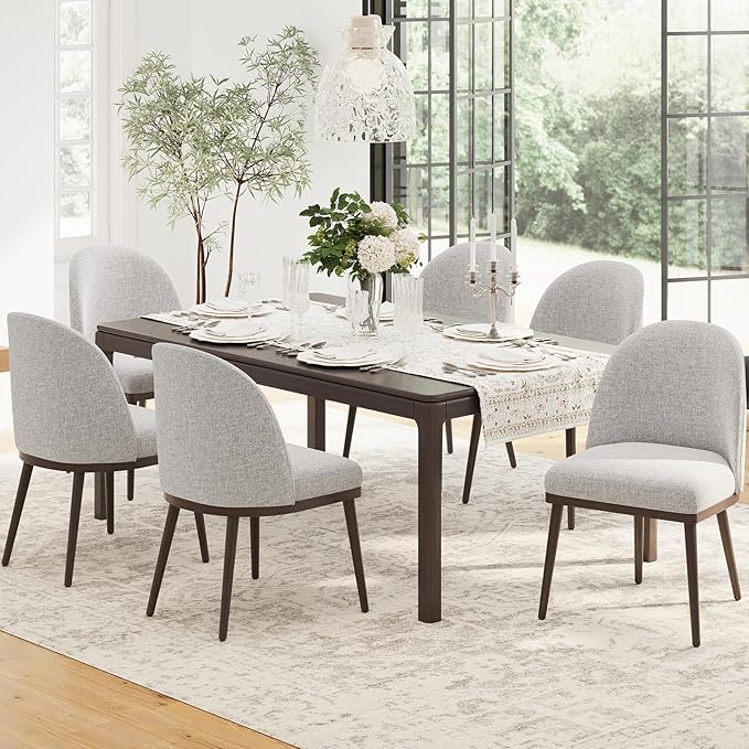 COLAMY Upholstered Dining Chairs Set of 6, Large Dining Room Kitchen Chairs by COLAMYINC