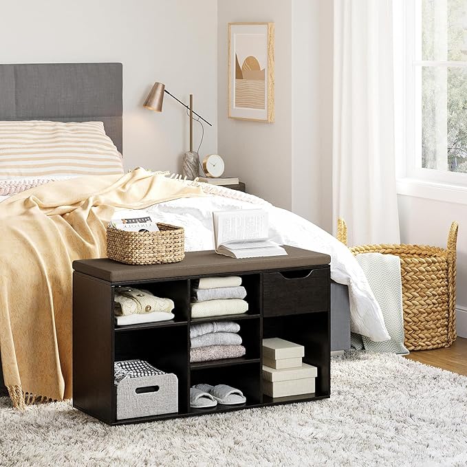 DINZI LVJ Shoe Bench, Entryway Storage Bench - Image 8