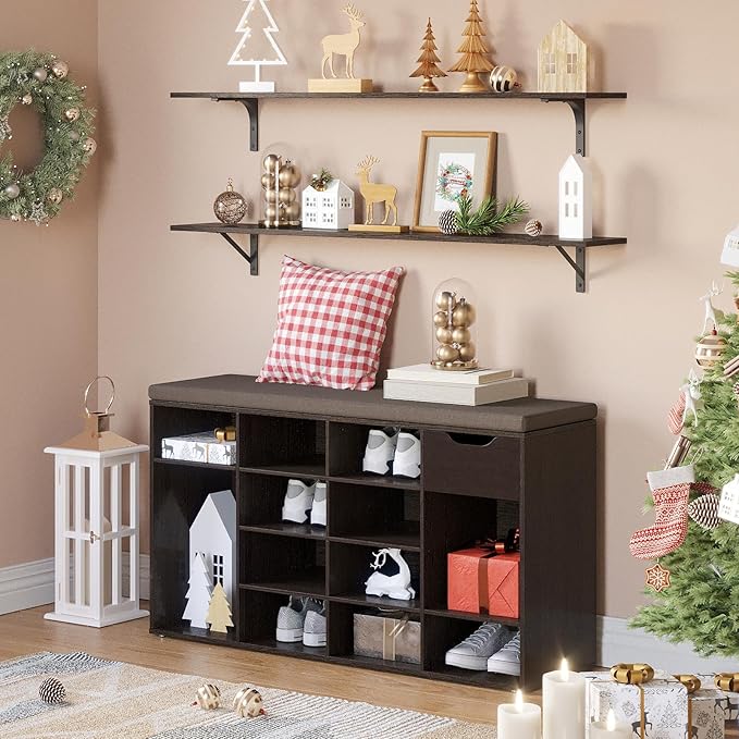 DINZI LVJ Shoe Bench, Entryway Storage Bench - Image 2
