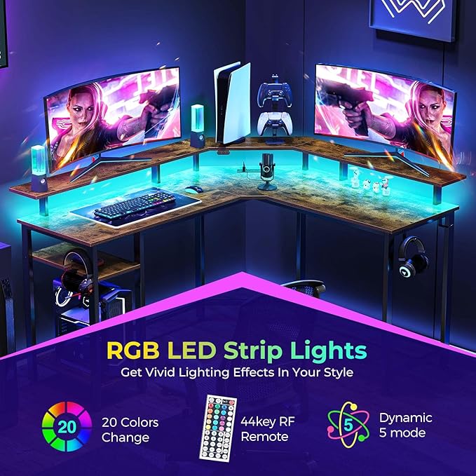 Rolanstar L Shaped Gaming Desk - Image 4