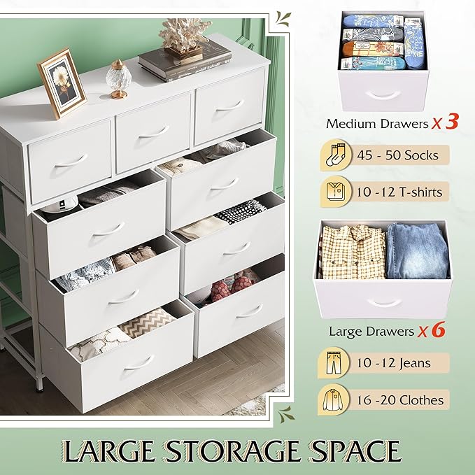 WLIVE 9-Drawer Dresser, Fabric Storage Tower - Image 6