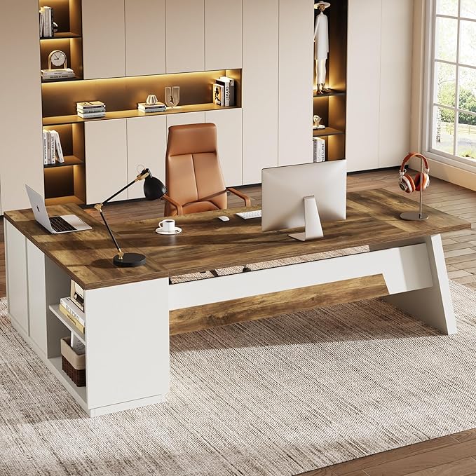 Tribesigns 78" L-Shaped Executive Desk, Large Modern Office Desk by Tribesigns