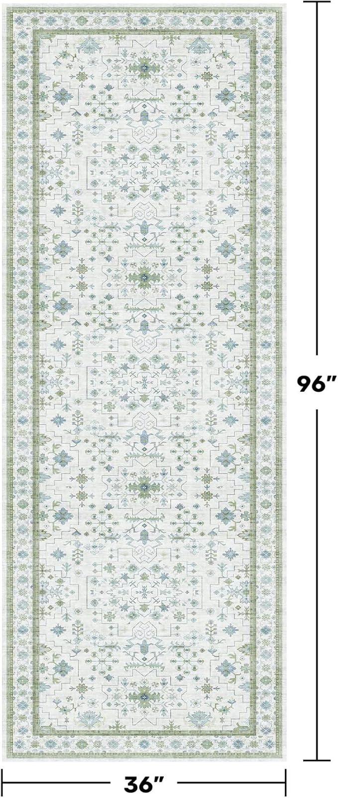 Turkish 3x8 Wide Hallway Runner - Image 2
