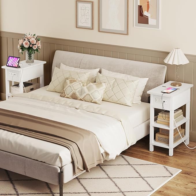 HOOBRO End Table with Charging Station, Flip Top Side Table with USB Ports - Image 5
