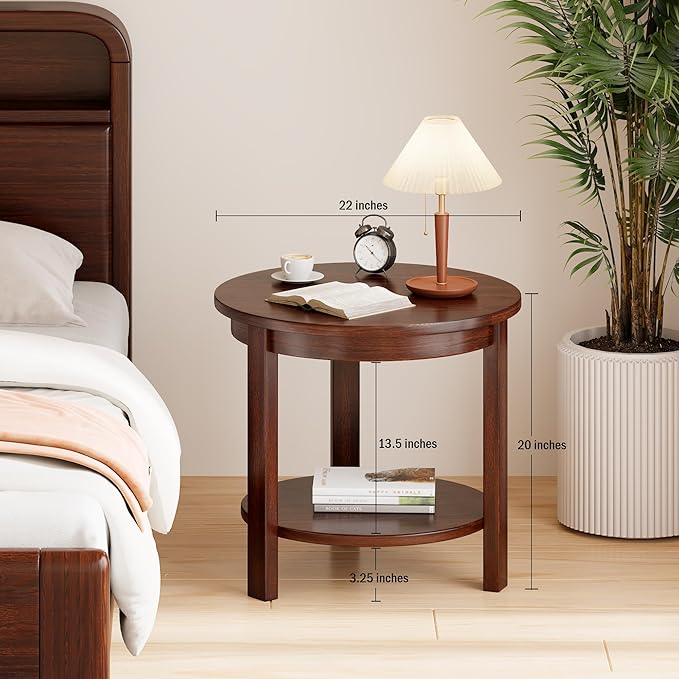 Small Round Wood Coffee Table - Image 2