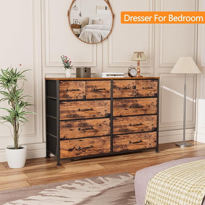 Furnulem Bedroom Dresser for 55”Long TV Stand, 10 Storage Organizer Dressers & - Image 6
