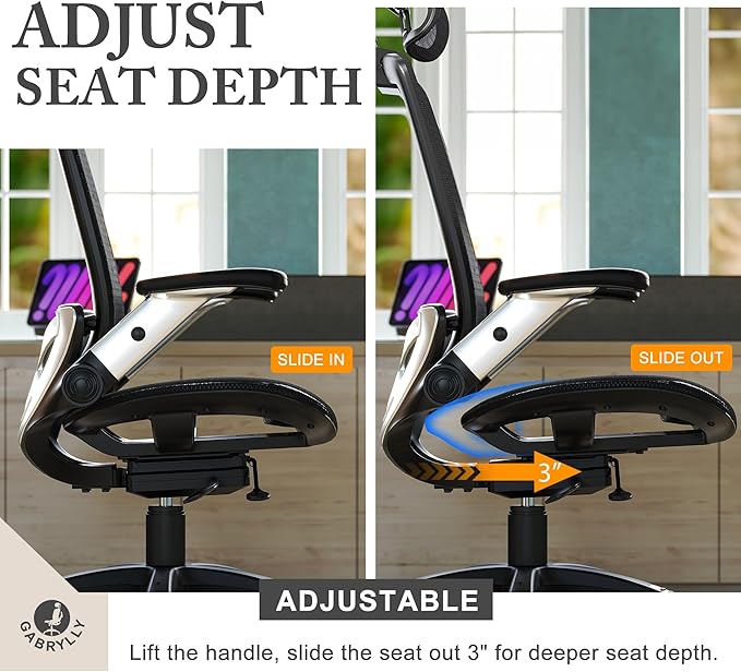 GABRYLLY Ergonomic Office Mesh Chair, High-Back Desk Chair - Image 4