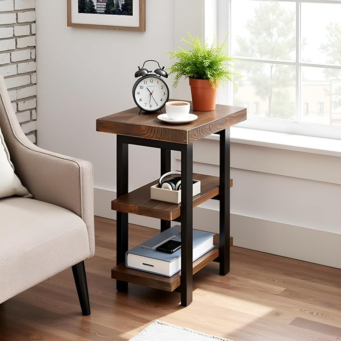 Pomona 3-Tier Solid Wood End Table - Image 2
