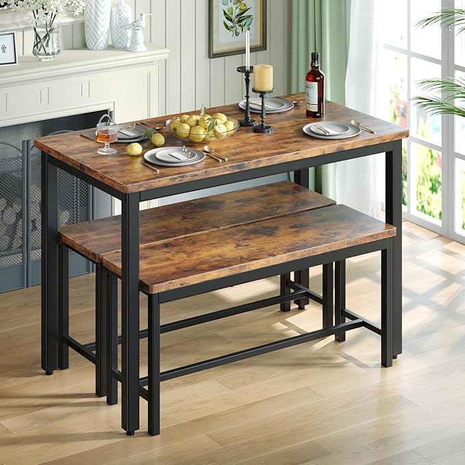 Tatub Dining Table Set for 4, 3-Piece Kitchen Table - Image 4