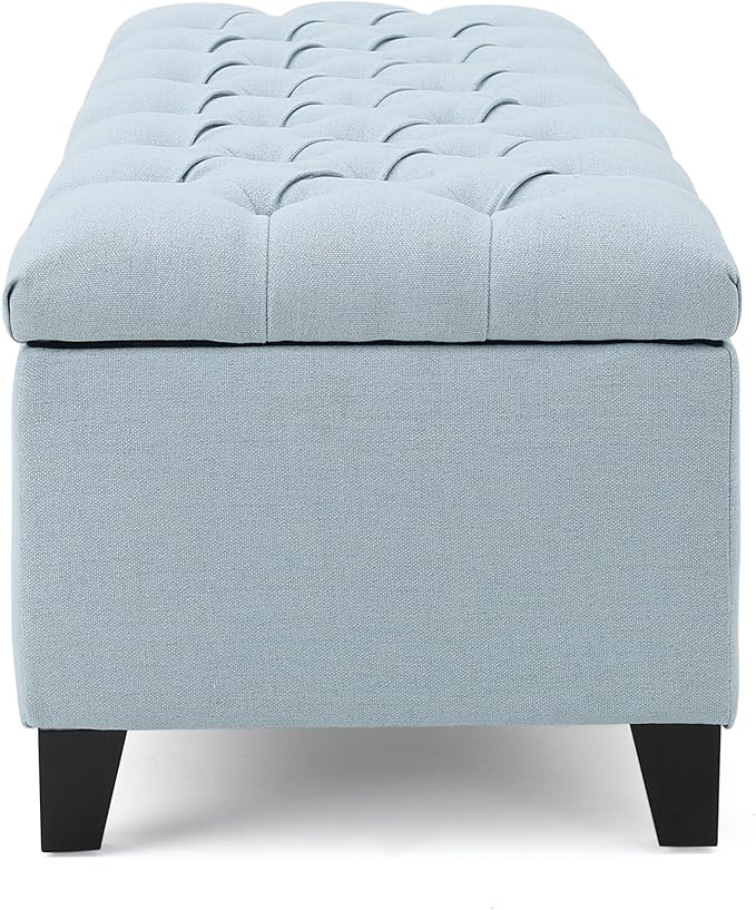 Christopher Knight Home Ottilie Fabric Storage Ottoman, Light Sky, Dimensions: - Image 10