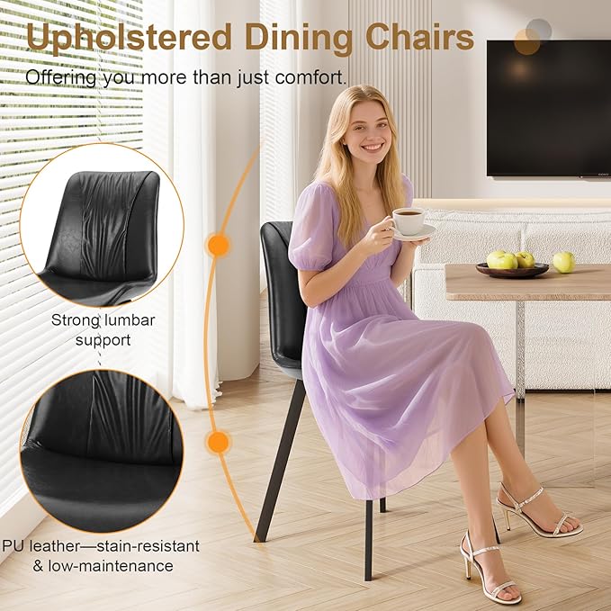 Upholstered Dining Chairs Set of 4, Modern Kitchen & Dining Room Chairs - Image 5