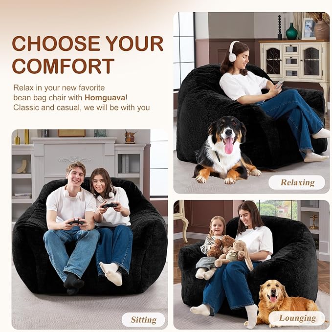 Giant Bean Bag Chair for Adults, Large Memory Foam BeanBag Chairs, Oversized - Image 4