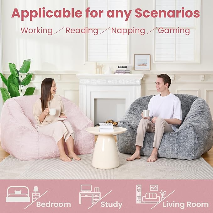 Bean Bag Chairs for Adults, Giant Beanbag Sofa Comfy Reading Chair, Oversized - Image 3