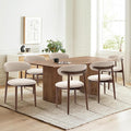 COLAMY Wooden Dining Chairs Set of 6, Modern Upholstered Fabric Dining Room by COLAMYINC