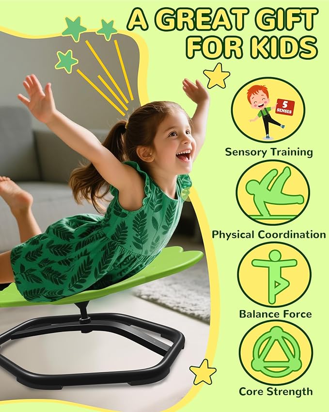 21" L × 19" W Spinning Chair for Autistic Kids, Sensory Toys for Kids - Image 4