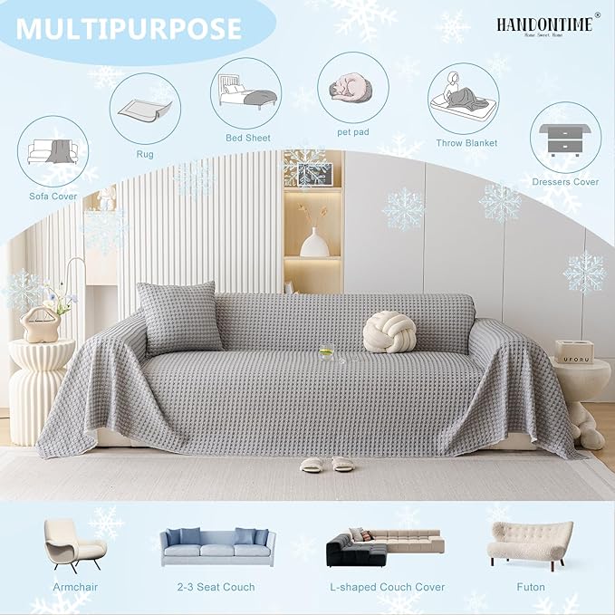 HANDONTIME Cooling Dog Couch Cover Ice Silk Washable & Breathable Pet Sofa - Image 4