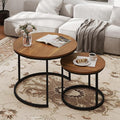 Nesting Tables Set of 2, Round Coffee Table, Small Nesting Coffee Table by Otterease
