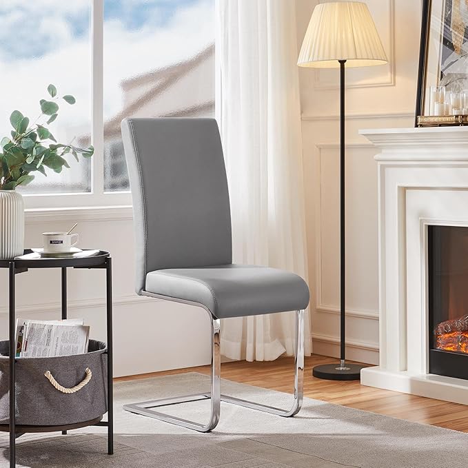 Yaheetech Dining Chairs Set of 4 Modern Faux Leather Upholstered Dining Room - Image 9