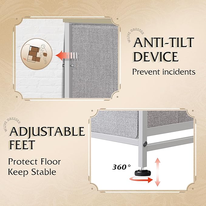 WLIVE 9-Drawer Dresser, Fabric Storage Tower - Image 9