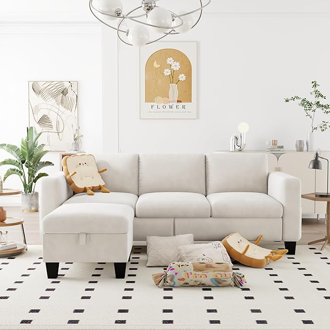 ZeeFu Convertible Sectional Sofa Couch, 3 Seat L-Shaped Sofa - Image 3