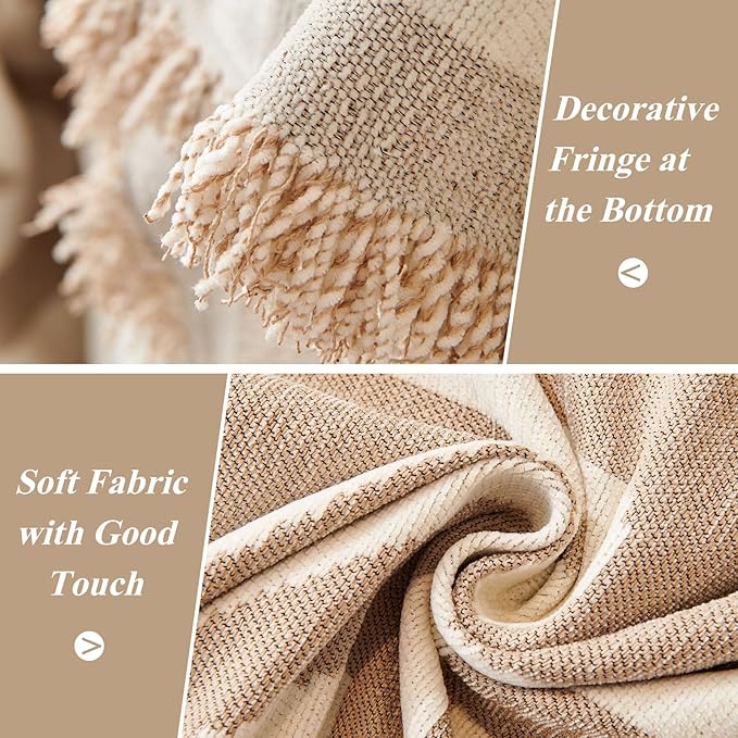STACYPIK Boho Couch Cover, Khaki Sofa Cover - Image 4