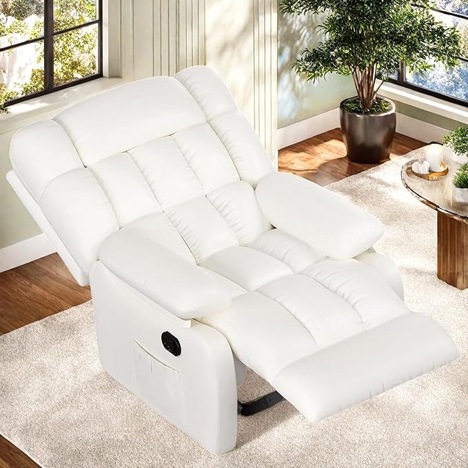 Oversized Recliner Chair, Leather Recliner Adjustable - Image 5