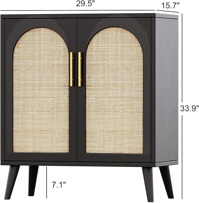 Rovaurx Rattan Storage Cabinet - Image 3