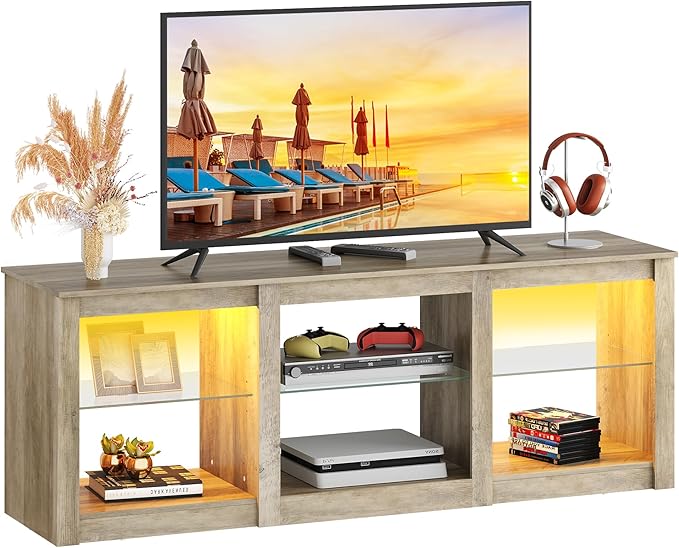 WLIVE LED TV Stand for 65 Inch TV, Modern Entertainment Center by WLIVE