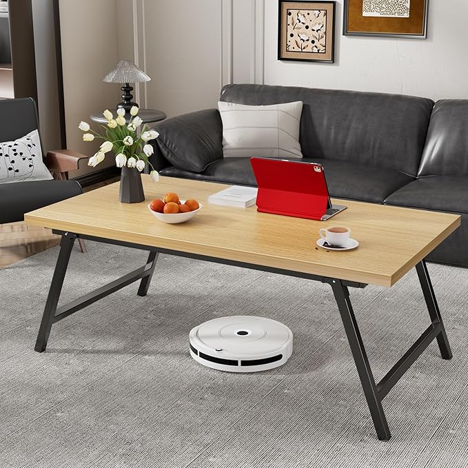 Folding Coffee Table, Portable Floor Table Desk - Image 7