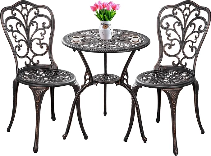 Outdoor Bistro Set 3 Piece Patio Bistro Set - Image 8