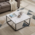 CENSI 30"x30" Marble Accent Coffee Table Ottoman by CENSIFURNITURE