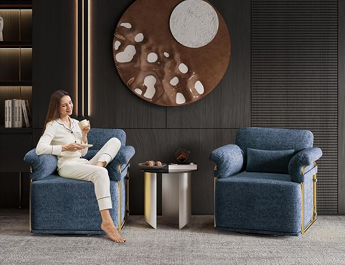 KEIKI Modern Comfy Swivel Accent Reading Chair - Image 5
