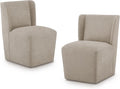 Upholstered Dining Chair with Casters Wingback Modern Side Armless Deskchair by Kislot