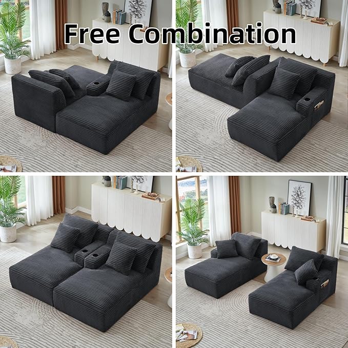 Oversized Sectional Double Chaise Lounge, Compressed Boneless Lounge Chaise - Image 3