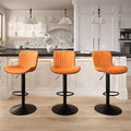 YOUNIKE 3 Orange Bar Stools Modern Swivel Counter Height Bar Chair by YOUNIKE