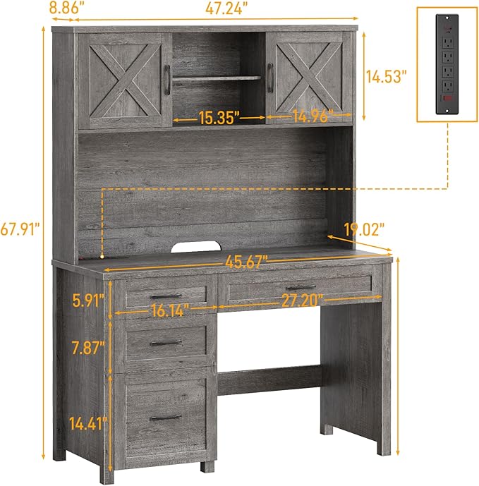 Farmhouse 67" H Executive Desk - Image 2