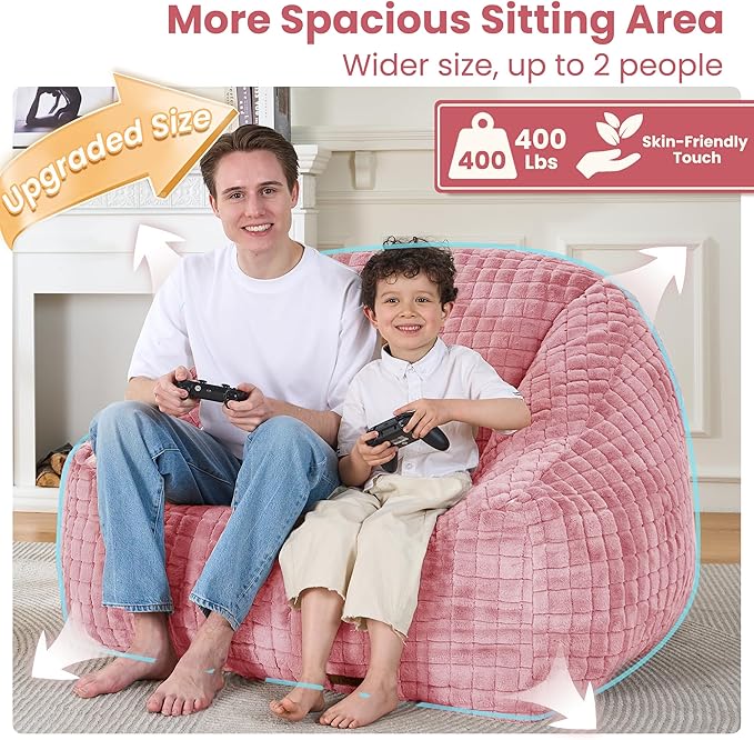 Bean Bag Chairs for Adults, Giant Beanbag Sofa Comfy Reading Chair, Oversized - Image 5