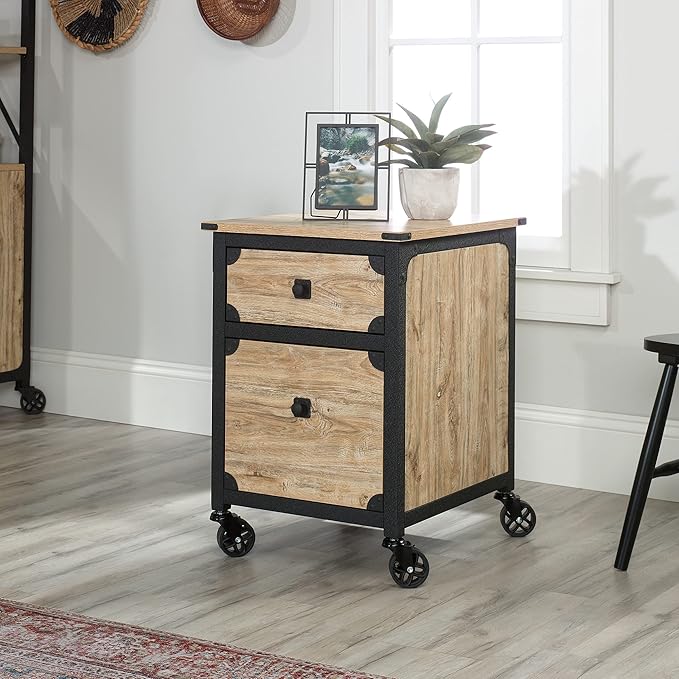 Sauder Steel River Pedestal File Cabinet, Metal Accent File Cabinet, Casters - Image 2