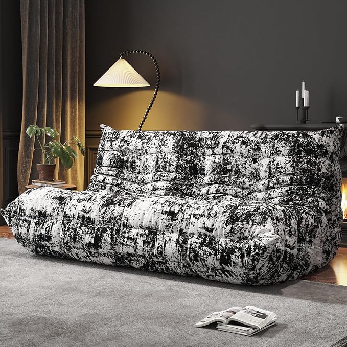Bean Bag Chairs for Adults, BeanBag Reading Chair Memory Foam Couch 3-Seater by WHGBJA