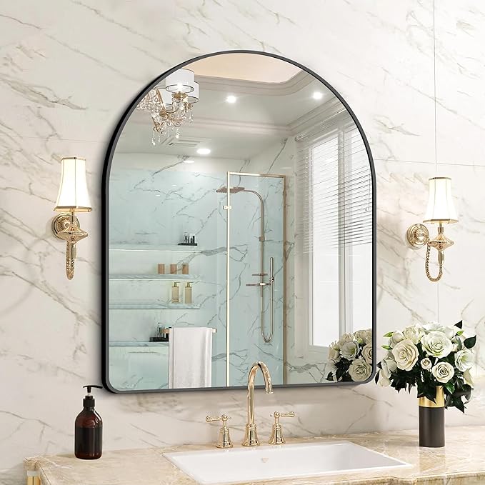 FORBATH Arched Bathroom Mirror 30x36 Inch, Bathroom Mirror Wall Mounted Modern by FORBATH