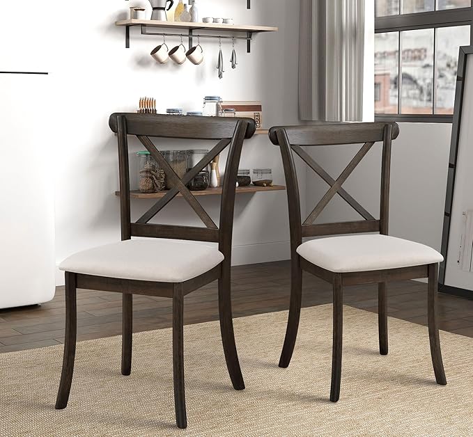 Wooden Dining Chairs Set of 2, Kitchen Chairs Upholstered Dining Chair by Unknown