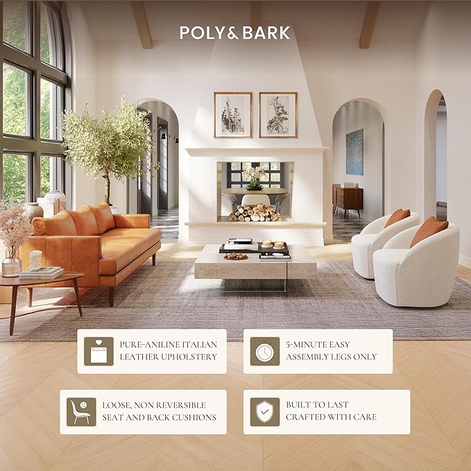 Poly & Bark Girona Leather Couch - Image 5