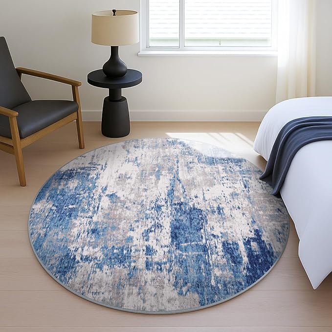 Washable Area Rugs 6ft Non-Slip Modern Abstract Soft - Image 6